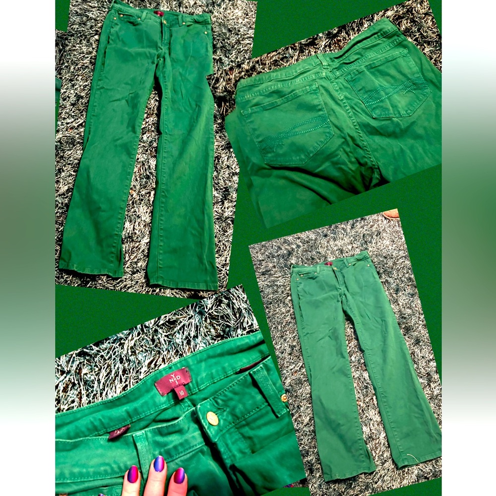 NYDJ Kelly green jeans size 10